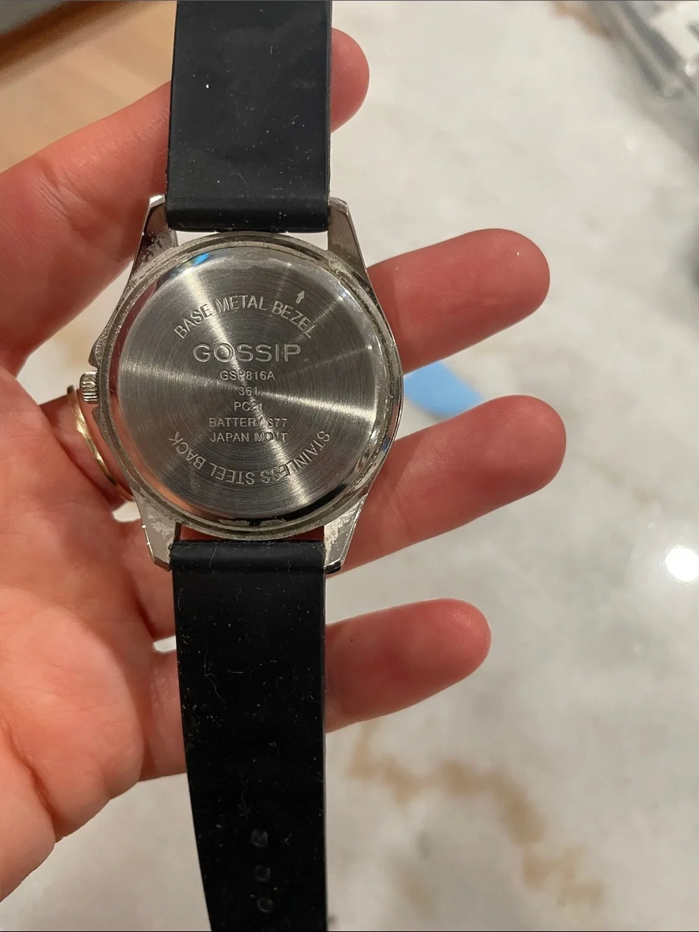 Gossip Black and Silver Men's Silicone Strap Quartz Watch